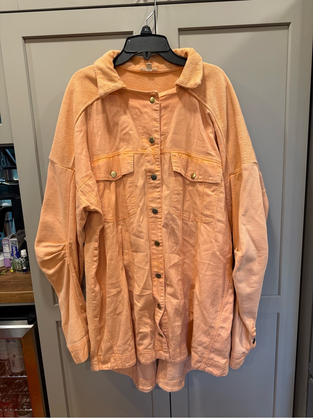 Anthropologie Pilcro Peach Oversized Button-Front Jacket/shacket